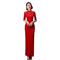1pcs/lot Long Cheongsam Velvet Slim Dress Elegant Traditional Evening Dresses Chinese Qipao