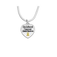 Fundraising For A Cause Childhood Cancer Awareness Heart Charm Necklace