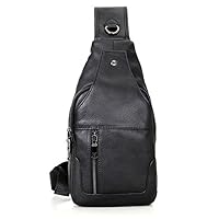 Korean version casual all-match men's leather chest bag first layer cowhide messenger bag for men