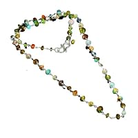 Multi Color Natural Ethiopian Fire Opal Beaded Chain Necklace Gift Jewelry