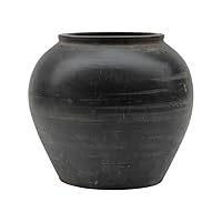 Artissance Home Large Vintage Charcoal/Gray Pottery Jar, Gray (Size & Color Vary)