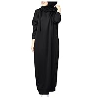 Women Muslim Ramadan Dresses Hoodies Dresses Turkey Outfit Long Maxi Arab Eid Formal Gown Sports Wear Dubai Clothing