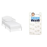 Sydney Toddler Bed in White, Greenguard Gold Certified, JPMA Certified & Foam 2-in-1 Breathable Twilight 5