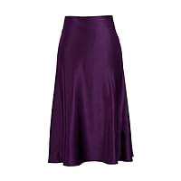 Spring Summer Mulberry Silk Hip Long Skirt 100% Silk Skirt Women Elegant Half A-Line Skirts