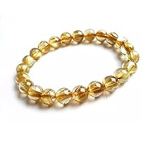 Natural Brazil Gold Rutilated Quartz Woman Man Titanium Wealthy Beads Bracelet 8mm Jewelry BangleA 7