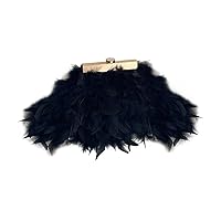 Women Feather Clutch Purse Ostrich Feather Fluffy Purse Women Clutches Shoulder Crossbody Bag Evening Handbags Party