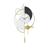 Modern 16.5 Inch Decorative Big Wall Clocks for Living Room, 3D Round Wall Clock,Gold Pendulum Geometric Mute Metal Digital Home Clock