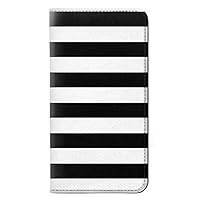 RW1596 Black and White Striped PU Leather Flip Case Cover for iPhone 7 Plus, iPhone 8 Plus