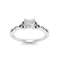 Choose Your Gemstone Vintage Irish Diamond CZ Ring Sterling Silver Princess Shape Vintage Engagement Rings Everyday Wedding Jewelry Handmade Gifts for Wife US Size 4 to 12