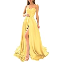 Strapless Prom Dresses Long Ball Gown Satin Bridesmaid Dresses A Line Evening Gowns with Pockets UU73