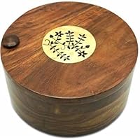 wooden flower design revolving lid casserole/chapati box/snacks box/gift item