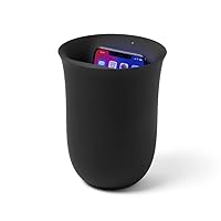 Lexon OBLIO QI Wireless Charger and Phone Sanitizer, UV Disinfection Light and Fast Charging Station 10W, Black