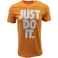 Nike Mens Just Do It Big Logo T-Shirt (Medium, Kumquat/White)