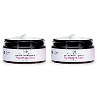 Hydrangea Rose Body Butter - Cocoa & Shea Butter - Coconut & Olive Oil - Plant-based Formula - Nourishing Moisturizer for Sensitive Skin - Non-greasy Daily Skincare (Pack of 2)
