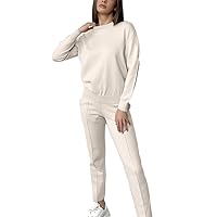 Women Winter Cashmere Knitted Suits 2 Pieces Cusual Female Sets O Neck Sweater & Harem Pants Knitted Outfit