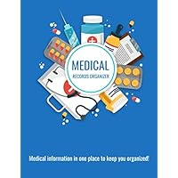 Medical Records Organizer: Blue Healthcare Information Book | Medical Appointments | Insurance Information | Personal Health Info | Medication List | ... Journa | Large 8.5