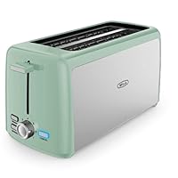 BELLA 4 Slice Toaster, Long Slot & Removable Crumb Tray, 7 Shading Options with Auto Shut Off, Cancel & Reheat Button, Toast Bread & Bagel, Stainless Steel & Sage