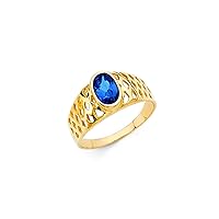14k Yellow Gold CZ Cubic Zirconia Simulated Diamond Boys and Girls Ring Size 3