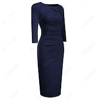 Women's Solid Color to Go to Work Dress Business Office Slim Dress