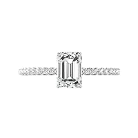 1.50 CT Emerald Moissanite Engagement Ring Wedding Eternity Band Vintage Solitaire Antique 4-Prong -Setting Setting Silver Jewelry Anniversary Promise Vintage Ring Gift for Her