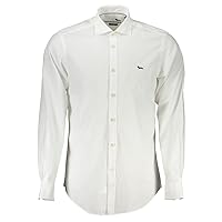 Elegant White Narrow Fit Long Sleeve Men's Shirt