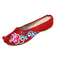 Embroidered Women Slippers Backless Flat Shoes Ladies Vintage Loafers Chinese Style Slides Beach Canvas Mule Shoes