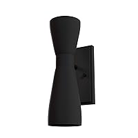 Hunter - Zola 2-Light Matte Black, Small Sconce Light, Dimmable, Formal Style, for Bedrooms, Kitchens, Foyers, Bathrooms - 19826