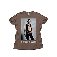 Junk Food Star Wars I Only Fly Solo Adult Brown T-Shirt
