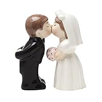 CloseoutZone Bride Groom Kissing Magnetic Salt & Pepper Set