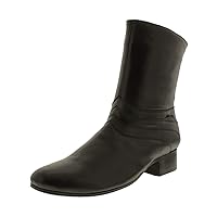 El Presidente Mens Black Stefano 2 Chelsea Leather Boots Western Dress Zip Up Round Toe