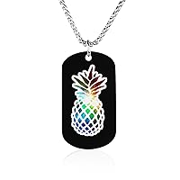 Colorful Pineapple Necklace Custom Memorial Necklace Personalized Photo Pendant Jewelry for Women Men