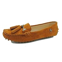 Womens Casual Comfort Slip-on Metal Button Tassel Suede Leather Driving Walking Trail Running Loafers Boat Shoes Multi Colored