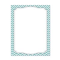 Barker Creek Designer Computer Paper, Turquoise Chevron, 8.5” x 11”, Decorative Printer Paper, Stationery, 50 Sheets per Pkg, Home, School and Office Supplies (740)