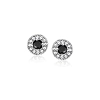 Natalia Drake 1/4-2 Cttw Black Diamonds Stud Earrings for Women in Rhodium Plated 925 Sterling Silver