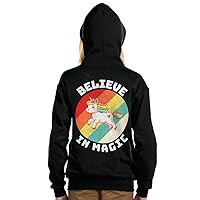Believe in Magic Kids' Full-Zip Hoodie - Retro Hooded Sweatshirt - Unicorn Kids' Hoodie