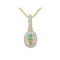 Rylos Necklaces for Women Yellow Gold 14K Halo Designer Necklace with Gemstone & Diamonds with 18