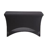 Iceberg iGear Stretch Fabric Table Cover, Fits 4' Table, Polyester/Spandex, Black, 24