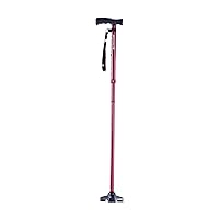 HurryCane HCANE-RD-C2 Freedom Edition Foldable Walking Cane with T Handle, Roadrunner Red