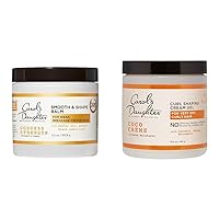 Goddess Strength Smooth & Shape Hair Balm and Coco Creme Curl Shaping Cream Gel, 5.5 Fl Oz and 16 Oz