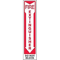 Accuform MFXG580VP Plastic Safety Sign, FIRE Extinguisher DO NOT Block (Arrow)