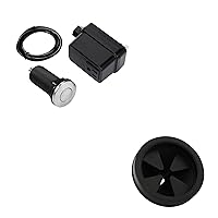 Thick Garbage Disposal Splash Guard and Air Switch Kit Bundle, Long Brushed Stainless Steel Button with Plastic Power Module