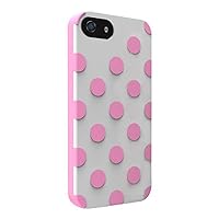 IP5DPPDWPK Polka Dots Dual Protection Shield for Apple iPhone 5 - 1 Pack - Non-Retail Packaging - White/Pink