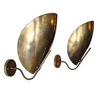 Curved Brass Wall Scones Set of 2 - Italian Light Brass Scones - Mid Century Scones - Modern Scones