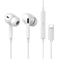 kompatibel mit iPhone 7/7 Plus/8/8 Plus/X/XS Max/XR/XS/11/12/13 Unterstützt alle iOS-Systeme-Weiß Kopfhörer HiFi-Audio Stereo mit Mikrofon und Lautstärkeregler In-Ear Kopfhörer für iPhone 