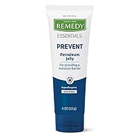 Medline Remedy Essentials Petroleum Jelly (4 oz Tube), 12 Count, 100% Pure White Petrolatum, Skin Protectant Barrier, Diaper Rash, Minor Burns & Wounds, Seals Out Wetness, For Dry, Chapped Skin