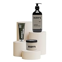 RUDY'S Classic Hair Strong Hold Bundle (No.1 Shampoo, Perfect Cream & Soft Clay Pomade) | Natural Ingredients w/Coconut Oil, Paraben & Sulfate Free - All Hair Types for Men & Women