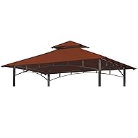 Grill Gazebo Replacement Canopy Roof, 5' x 8' Outdoor BBQ Gazebo Canopy Top Cover, Double Tired Grill Shelter Cover with Durable Polyester Fabric, Fit for Model L-GG001PST-F, Burgundy