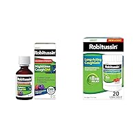 Robitussin Maximum Strength Nighttime Cough DM Max, Adult Formula, Berry Flavor - 8 Fl Oz Bottle & 8 Hour Liqui-gels Cough, Adult Formula - 20 Count Liqui-Gels