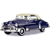 1950 Chevy Bel Air Dark Blue with Cream Top Timeless Legends 1/18 Diecast Model Car by Motormax 73111blue