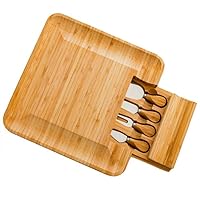 Tray Cheese Board Set Wooden Unique Housewarming Gift - Appetizer & Cheese Platter, Meat and Cheese Tray Serving Board